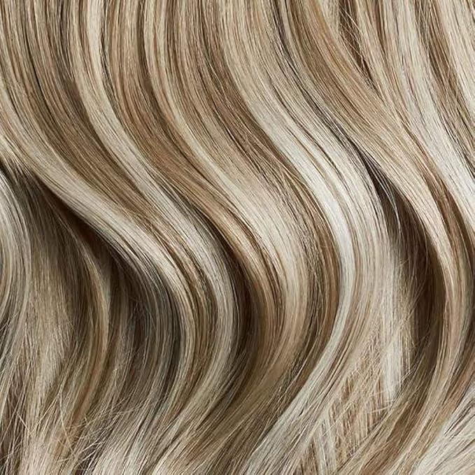Luxy 100% Remy Human Hair Extensions for Thin Hair Thinning Hair Fill-Ins – 6 Seamless Wefts Multi-Dimensional Color Blend - Natural-Looking Volume & Coverage 50 grams 12" Natural Blonde Balayage
