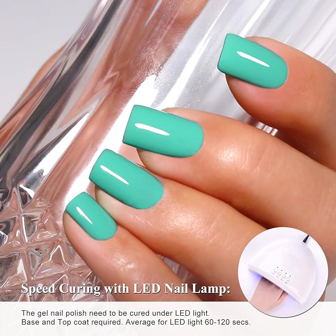 Imtiti Pastel Cyan Gel Nail Polish, 1Pcs Candy Cyan Soak Off UV LED Gel Polish, Long Lasting, Nail Art Manicure Salon DIY at Home for Spring and Summer (0.34 Fl Oz-950)
