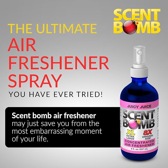 Scent Bomb Air Freshener Spray, Long-Lasting Odor Eliminator for Home & Car, Effective Deodorizer Spray for Kitchen, Bathroom, Fresh Room Spray & Smell Neutralizer, Juicy Juice