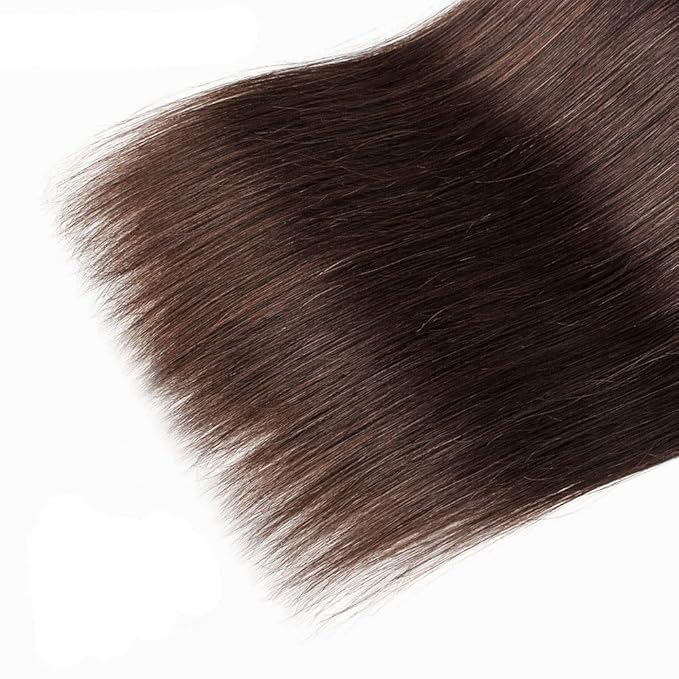 28 30 32 inch WuvuSnm Dark Brown Straight Bundles Brown Human Hair Bundle #4 Straight Bundles Grade 8A Remy Hair Weave