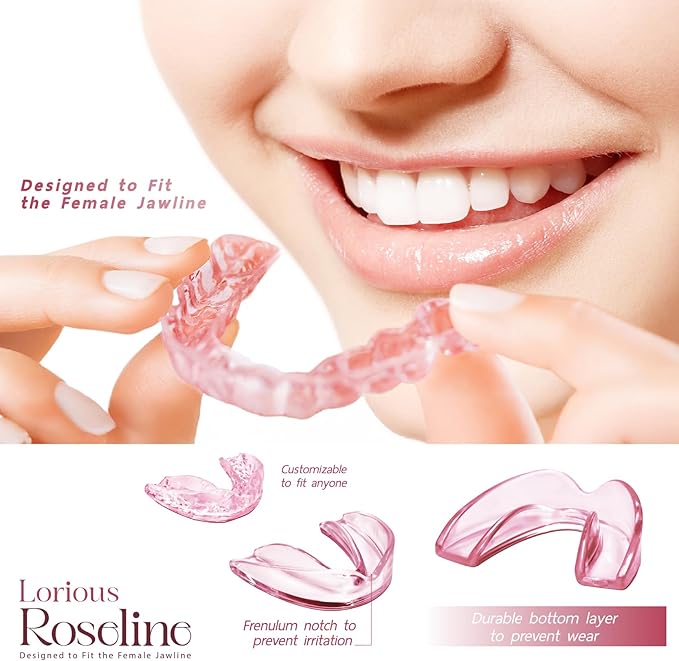 Moldable Mouth Guards for Teeth Grinding and Clenching – 6-Pack Pink Night Guards for Women with 4 Regular and 2 Small Sizes – Comfortable, Custom-Fit Mouthpieces for Day or Night Wear