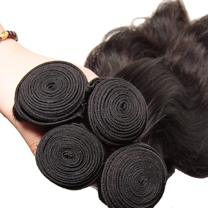 UNice Hair Icenu Series Hair 3 bundles 100% Real Unprocessed brazilian virgin Human Hair Body Wave Hair Extensions natural color (10 10 12)
