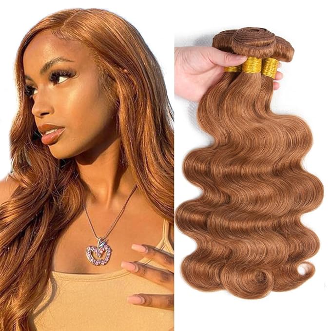 Brown Bundles Human Hair Color 30 Body Wave Bundles Virgin Mixed With 3 Bundles 22 24 26 Inch Brown Body Wave Bundles Hair Extensions 150g