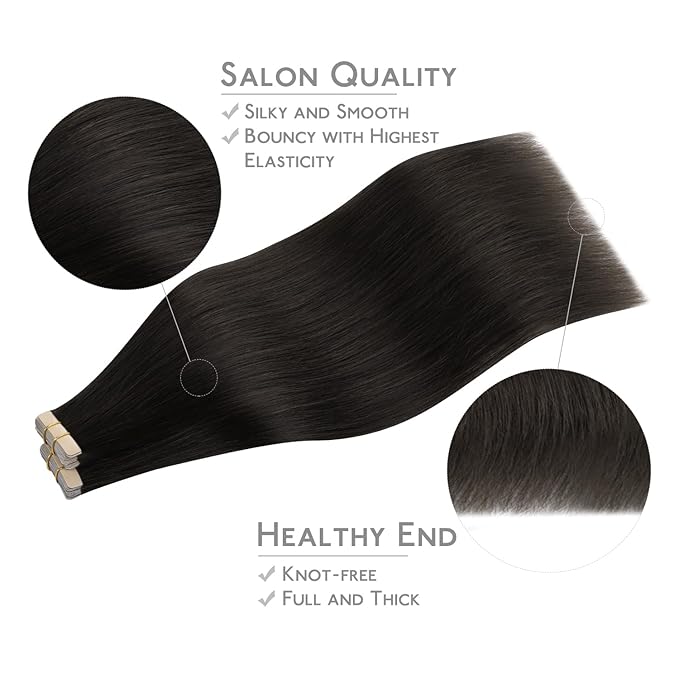 Wennalife Tape in Hair Extensions Human Hair, 40pcs 120g 26 inch Dark Brown Hair Extensions Real Human Hair Straight Tape in Extensions Invisible Human Hair Extensions Reusable Real Hair Extensions