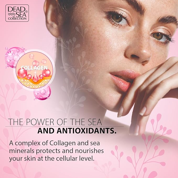 Dead Sea Collection Collagen Body Oil for Dry Skin – Moisturizing & Hydrating Skin Oil with Vitamin E and Blend of Almond, Grape, Olive, Wheat Germ Oil – Soothing & Nourishing Skin Care – 6.76 oz