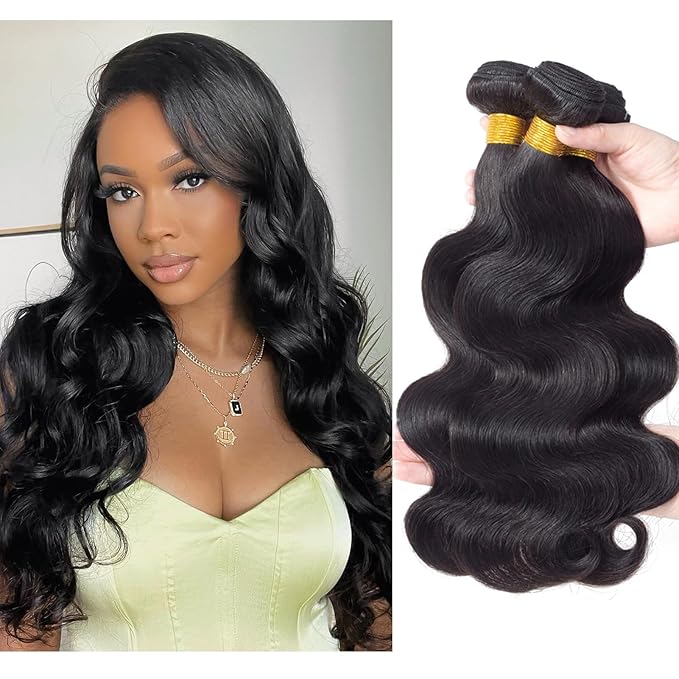 Body Wave Bundles Human Hair 18 18 18 Inch Brazilian Human Hair Bundle Body Wave 3 Bundles Unprocessed Virgin Human Hair Extensions Natural Black 300g