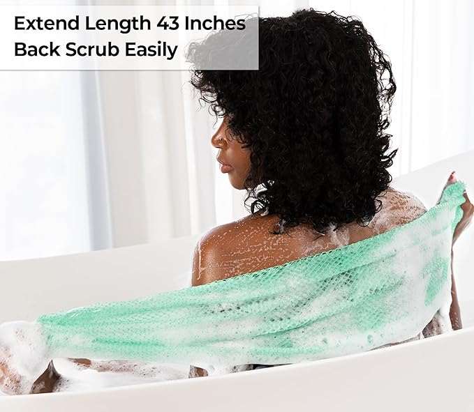 African Net Sponge Authentic - Back Scrub Exfoliating Net Sponge with Knots - 2 Pieces African Bath Sponges for Body Scrubber Exfoliator - Back Washer for Shower Accessories