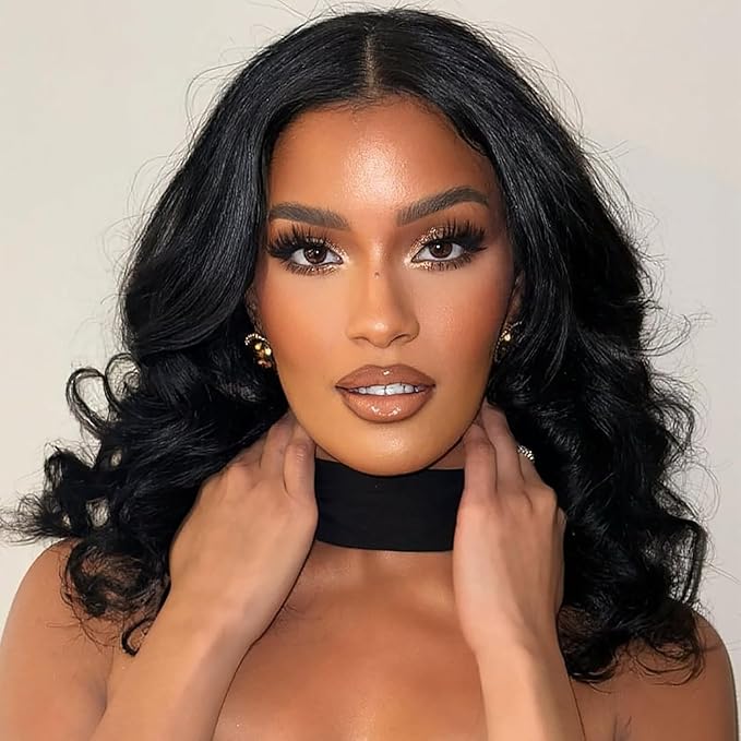 13x4 Lace Front Wigs Human Hair Pre Plucked Real Virgin Human Hair Wig Invisilbe Hairline 200 Density Body Wave HD Lace Frontal Wigs 3X Longer Lifespan 16 Inch