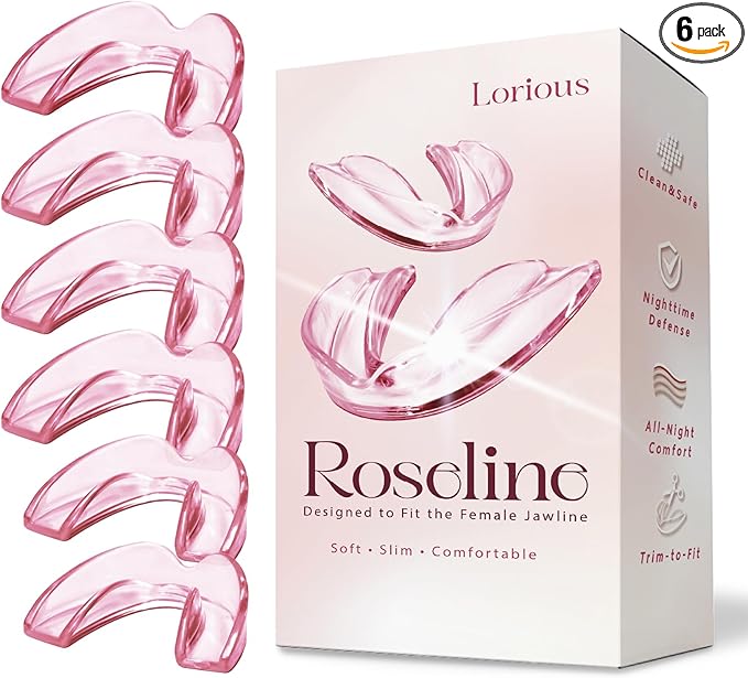 Moldable Mouth Guards for Teeth Grinding and Clenching – 6-Pack Pink Night Guards for Women with 4 Regular and 2 Small Sizes – Comfortable, Custom-Fit Mouthpieces for Day or Night Wear