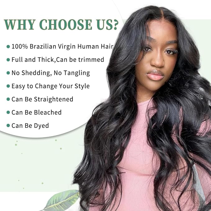 Body Wave Bundles Human Hair 14 Inch 14A Human Hair Bundles Real 100% Raw Unprocessed Brazilian Virgin Sew in Quick Weave Natural Black Deals Thick Hair Extensions