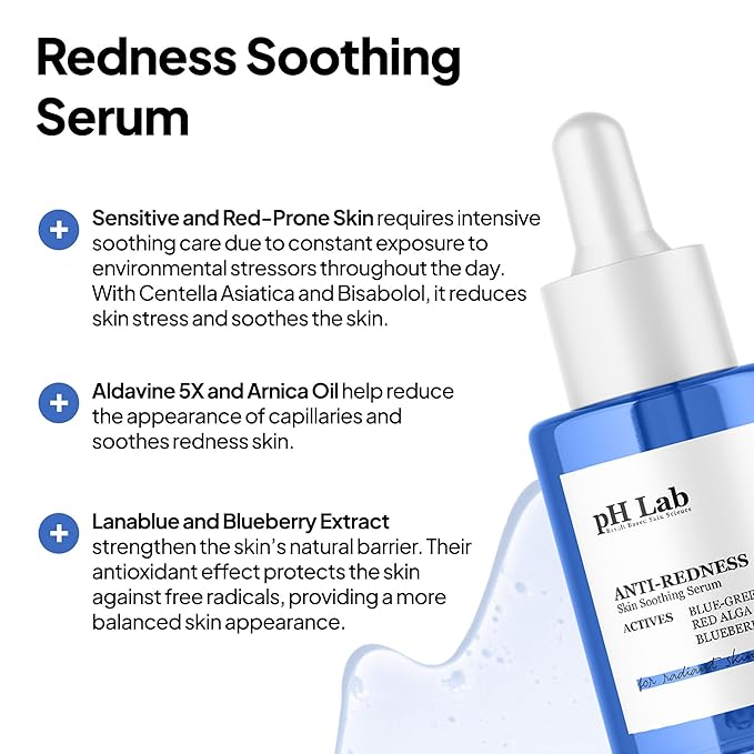 Anti Redness Serum, Reduces Capillary Cracks Appearance, Evens Skin Tone, Skin Soothing and Redness Reform Serum, 1.01 Fl Oz (Pack of 4)