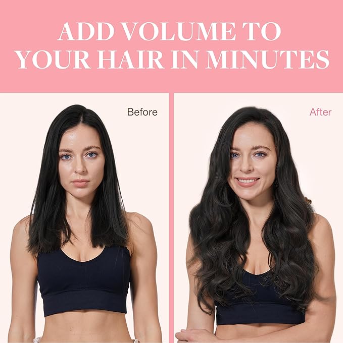 GOO GOO Clip in Hair Extensions Real Human Hair, Remy Human Hair Extensions Clip ins for Women, Natural Human Hair, 12inch 85g 7Pcs, 1B Natural black
