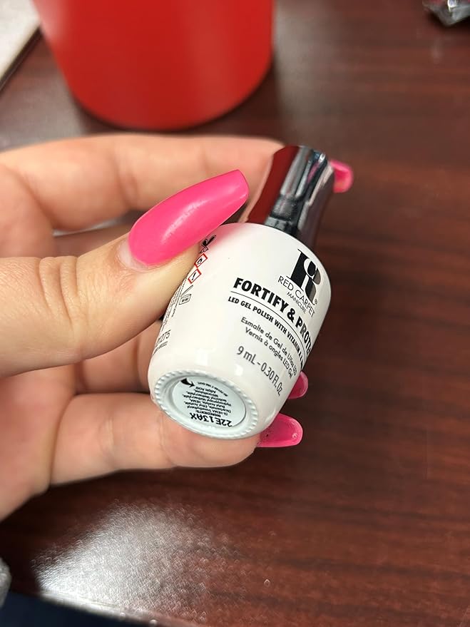 RC Red Carpet Manicure Fortify & Protect Pink Neon Crème Gel Polish for Strong, Healthy Nails - Infused with Vitamin A & Biotin - (On Set Antics) Led Nail Gel Color, 0.3 Fl Oz