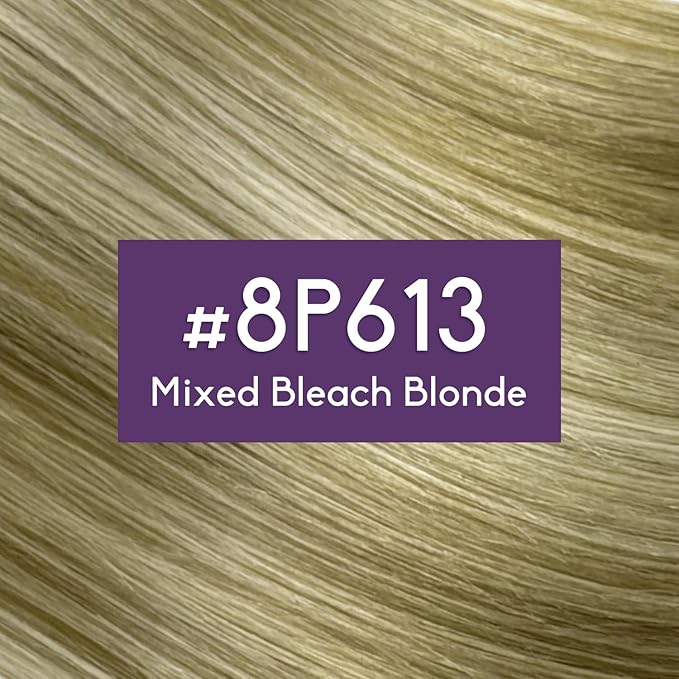Blonde Clip in Hair Extensions Real Human Hair 8pcs Per Set with Double Weft 100% Seamless Blonde Hair Extensions for Women #8p613 Mixed Bleach Blonde 18inch 100g/3.5oz