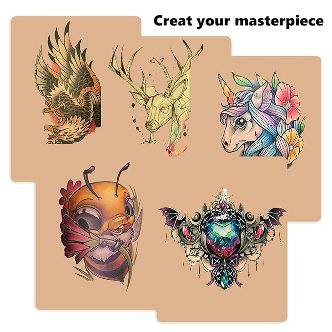 10Pcs Tattoo Skin 3MM - Urknall Fake Skin Blank Tattoo Practice Skins Double Sides Fake Skins Tattooing for Beginners and Tattoos Artists Tattooing Supplies