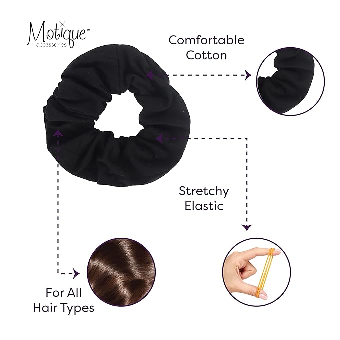 Jumbo Cotton Scrunchie Hair Tie (Neon Orange)