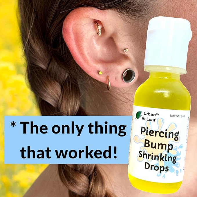 Urban ReLeaf Piercing Bump Shrinking Treatment ! Gentle, Effective Aftercare. Easy Roller-Ball Applicator. 100% Natural with Essential Oils. Help Scars, Nodules, Cartilage, Nose, Ear Spots
