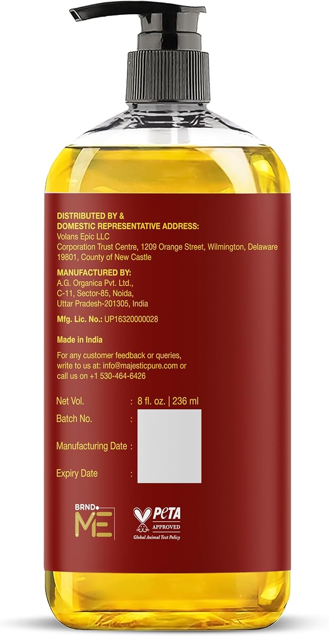 Majestic Pure Firming Body Massage Oil with Collagen – Helps Smooth The Appearance of Cellulite & Improve Skin Texture – Refreshing Aromatherapy Body Oil for Legs & Full Body – 8 Fl Oz
