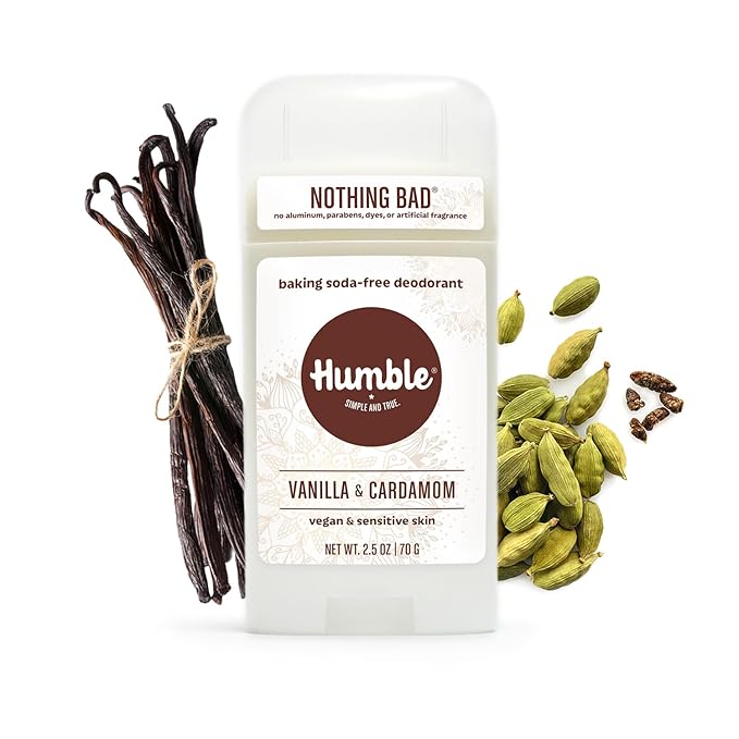 HUMBLE BRANDS Vegan & Sensitive Skin Formula Baking Soda Free, Vanilla & Cardamom