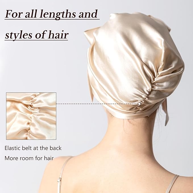 DAISYSILK 100 Pure Mulberry Silk Hair Bonnet for Sleeping Silk Hair Wrap for Women