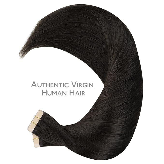 Wennalife Tape in Hair Extensions Human Hair, 40pcs 120g 26 inch Dark Brown Hair Extensions Real Human Hair Straight Tape in Extensions Invisible Human Hair Extensions Reusable Real Hair Extensions