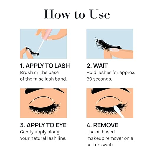 AOA Studio Eyelash Lash Glue Enhancers 4pcs Strip Lash Adhesive Strong Hold Water Proof Formula No Irritation Latex Free Long Lasing Quick Dry Eyelash Adhesive 0.17oz Each (4 Pack) (Clear)