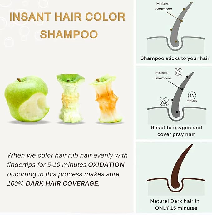 Fvquhvo Blonde Brown Hair Dye Shampoo, Coconut Dye Shampoo, Hair Color Works in Minutes, Semi-Permanent Brown Hair Dye, Champu Para Canas, Champu Para Pintar el Pelo, Easy to Use 16.90 Fl Oz