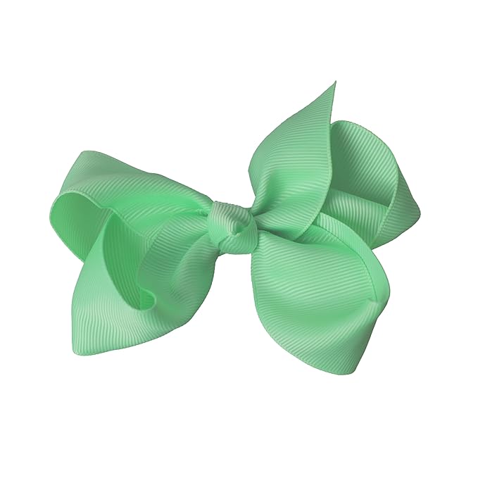 4 Inch Grosgrain Hair Bow for Girls (Mint)