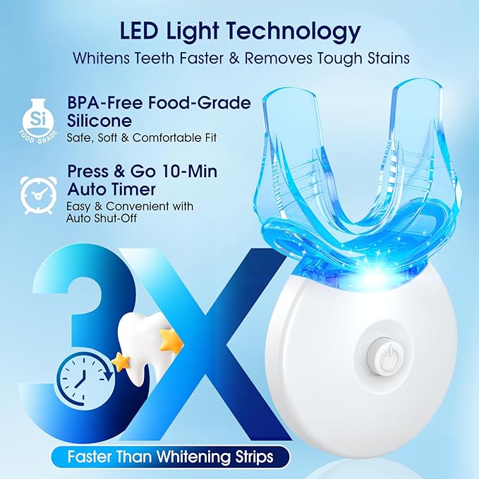 Teeth Whitening Kit – 3 Teeth Whitening Pens + 2 Desensitizing Pens – LED Light – 35% Carbamide Peroxide – Safe & Dentist-Recommended – Fast 7-Day Visible Whitening + Remineralizing Care(Orange)