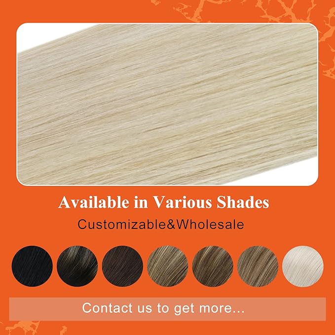 Full Shine Blonde Tape in Hair Extensions Human Hair 18 Inches Color Platinum Blonde 60 Double Sided Tape ins Human Hair Extensions Invisible Skin Weft 20Pieces 50Grams for Women Soft