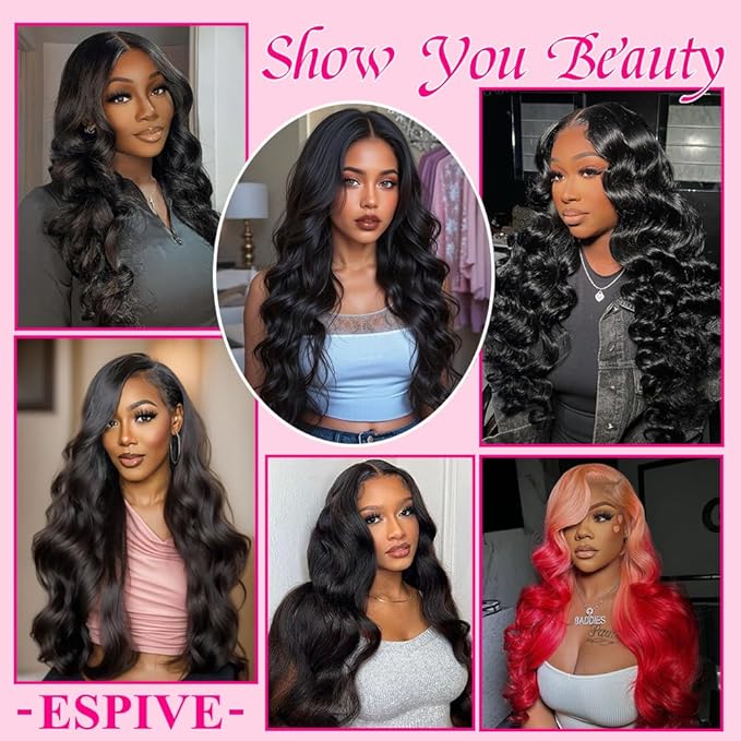 2x6 HD Lace Closure Body Wave Human Hair HD Transparent 18Inch 100% Brazilian Virgin Middle Part Pre Plucked With Baby Hair Natural Color 0.10Mm Ultra-Thin 2X6 HD Lace