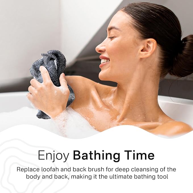 Yiclick Exfoliating Washcloth Towel- Exfoliating Body Scrubber Exfoliator, Back Scrubber for Use in Shower Bath, Exfoliate Rags Wash Cloths, Loofah Lufa Sponge, Body Scrub, Women Men