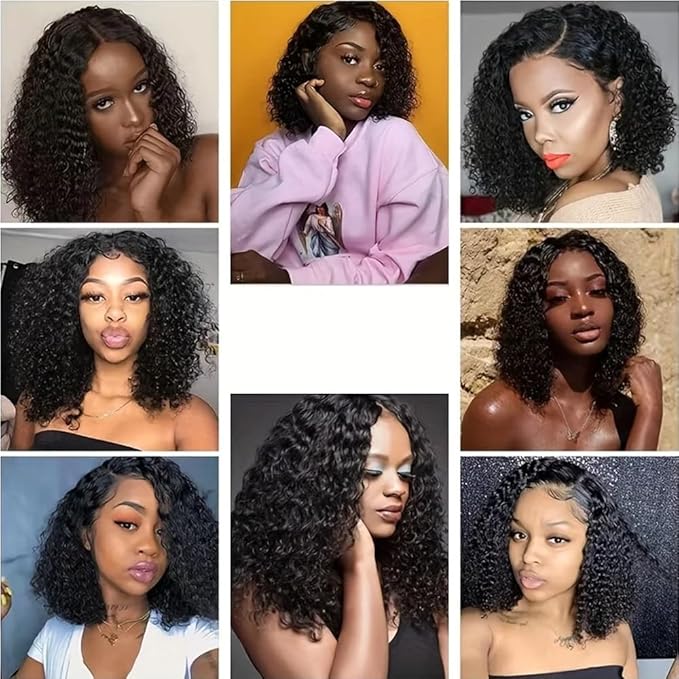 Kinky Curly Bundles Human Hair Wet and Wavy Bundles Human Hair Bundles 8 10 12 Inch 3 Bundles Double Weft Curly Wave Human Hair Bundles