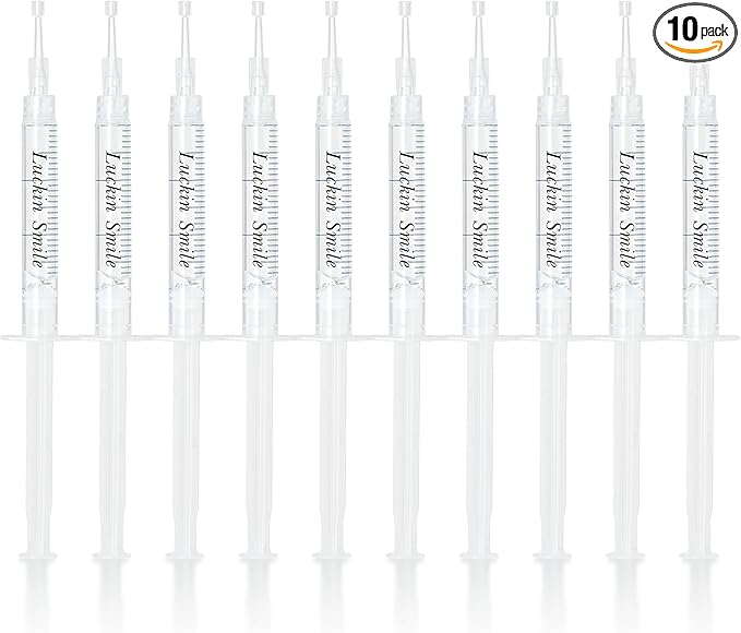 LUCKIN SMILE 10 * 3ML Teeth Whitening Gel Refill, 44% Carbamide Peroxide Suitable for Sensitive Teeth Whitening, 60 Whitening Treatments, Teeth Whiteners Used in Conjunction with Teeth Whitening Kit