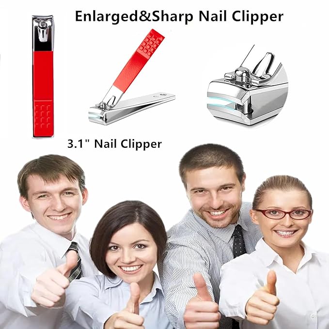 Stocking Stuffers for Women Men Manicure Set Nail Clipper Set Stainless Steel Toe Finger Travel Nail Clippers Kit Personal Care Tools with Case Manicure Tool Grooming Kit Christmas Gifts for Women Men
