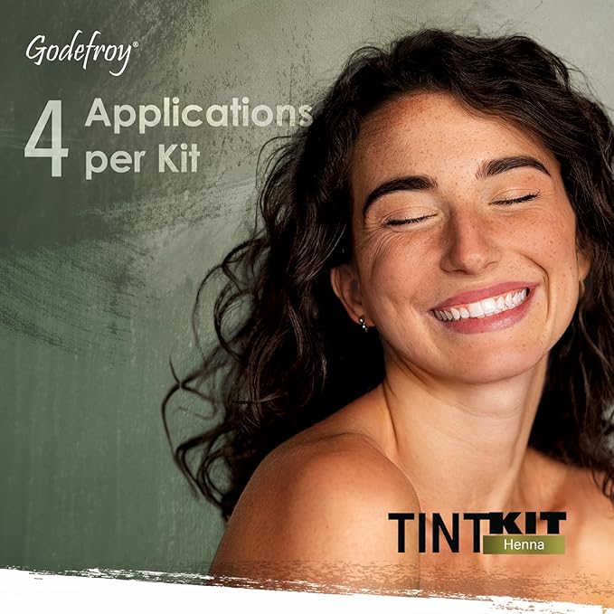 Godefroy Powered by Henna - Tint Kit 4 Applications | Natural Black | Spot Hair Color Powered by Natural Henna