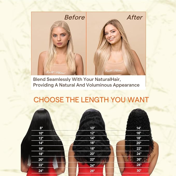 Full Shine Human Hair Extensions Tape in Color 8 Ash Brown Ombre 60 Blonde 14 Inch Invisible Straight Seamless Skin Weft Tape Ins Human Hair Extensions 20 PCS Natural Soft Remy Silky 50g for Women