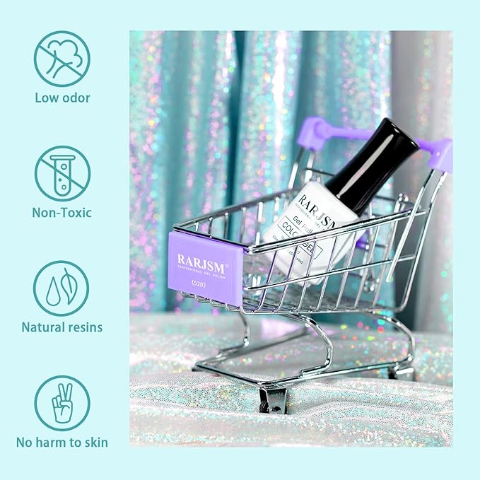 RARJSM Glitter Gel Nail Polish Lake Blue Sparkly Iridescent Rainbow Mermaid Blue Shimmer Holographic Nail Gel Polish Soak off L e d U V Curing Required High Pigments for Home Manicure Nail Art 15ml