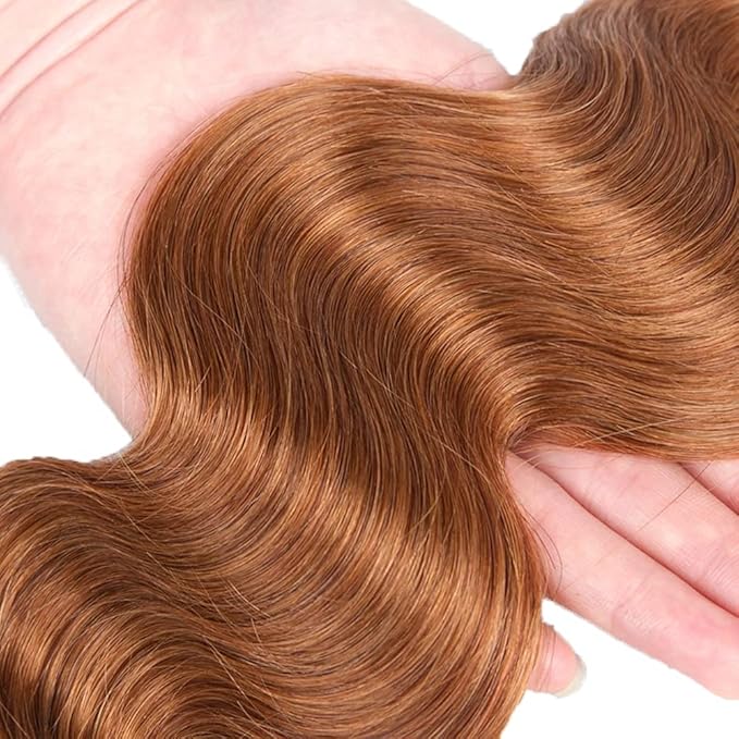 Color 30 Bundles Human Hair Brown Body Wave Bundles 18 20 22 Inch Brazilian Virgin Remy Hair 3 Bundles Light Brown Human Hair Bundles 50g Gram Per Bundle