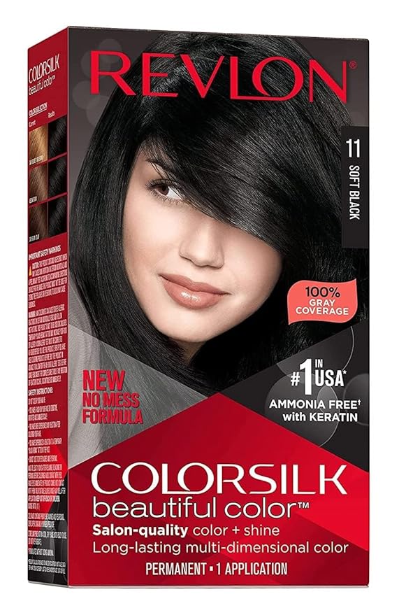 Revlon ColorSilk Beautiful Color, Soft Black [11] 1 ea (Pack of 2)