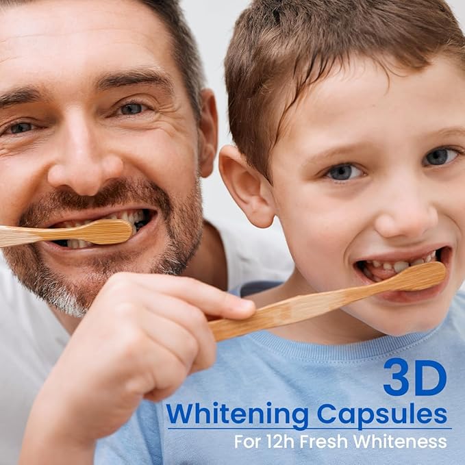 Teeth Whitening Powder, Toothpowder Fluoride-Free Hydroxyapatite Formula Enamel Strengthening Gently Cleans & Whitens