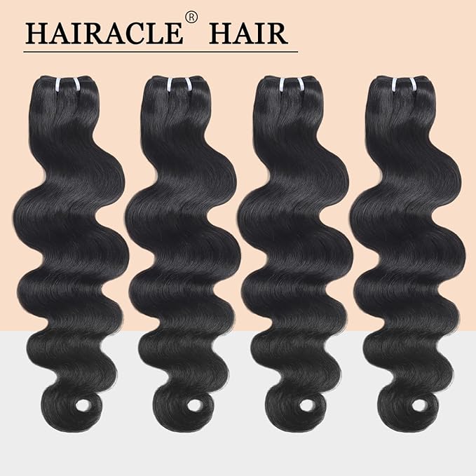 Body Wave Bundles Human Hair 12 14 16 18 Inch 12A Body Wave Human Hair Bundles 100% Unprocessed Brazilian Virgin Remy Hair Extensions Natural