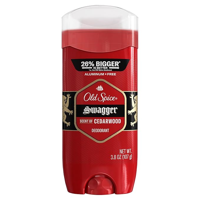 Old Spice Aluminum Free Deodorant for Men, 24/7 Odor Protection, 24/7 Freshness & Lasting Scent, Swagger with Cedarwood Scent, 3.8 oz
