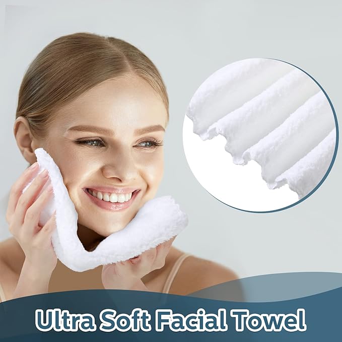Newwiee 100 Pcs Washcloths Bulk Quick Drying Bathroom Wash Clothes 12 x 12 Inch Face Towels Microfiber Soft Hand Towel for Your Body Spa Fingertip(White)