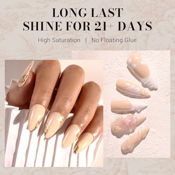 MelodySusie Gel Nail Polish,15ML Nude White Color Nails Soak Off UV LED Beige Gel Polish Gift for Women Nail Art Manicure Salon DIY Nail Design Decoration at Home-373