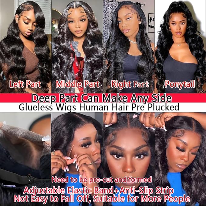 Ice Pear 26 Inch 13x6 Body Wave Lace Front Wigs Human Hair,200% Density 13x6 HD Lace Frontal Wig for Black Women Glueless Wig Human Hair Pre Plucked with Baby Hair