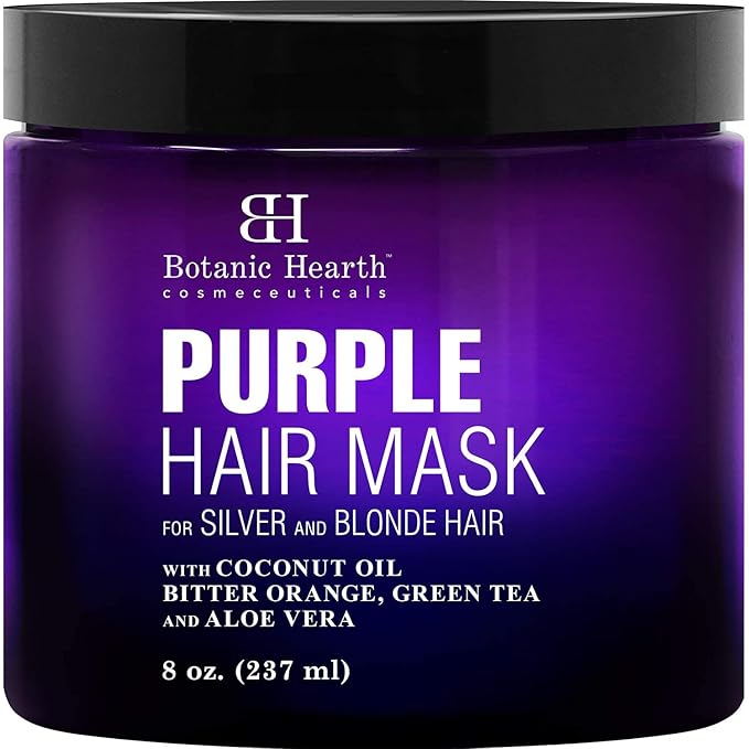 Botanic Hearth Purple Hair Mask | For Blonde, Silver And Gray Hair, Sulfate & Paraben Free | 8 Fl Oz