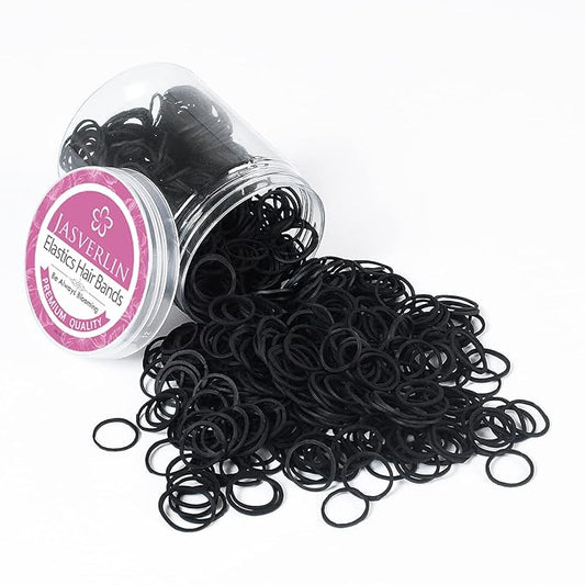Small Rubber Bands for Hair, Black Mini Hair Ties Elastics Bands for Little Girls Baby Toddler, Braids Styling Accessories No Damage No Pull 1/2 inch 1000 Pcs