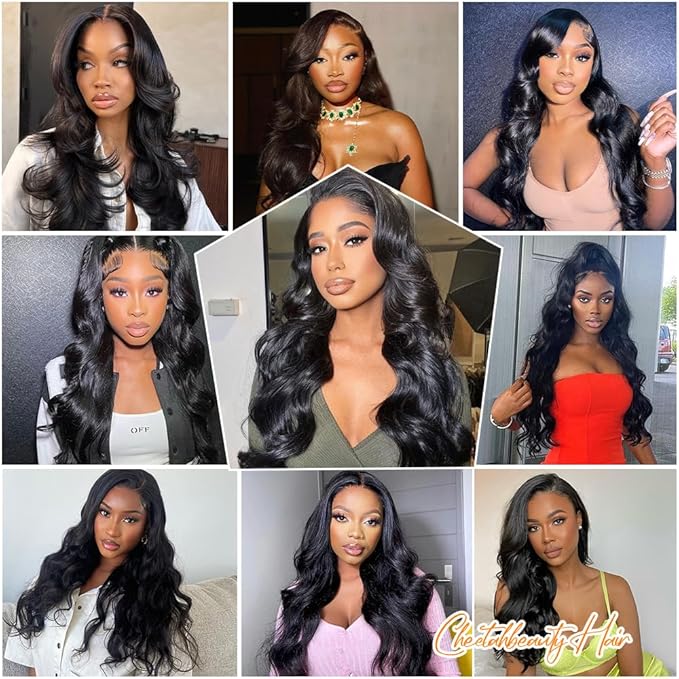 CHEETAHBEAUTY 7x6 Glueless Wigs Human Hair Pre Plucked Pre Cut 34 Inch Body Wave Lace Front Wigs Human Hair for Women 7x6 HD Lace Closure Wigs with Elastic Drawstring 200% Density Natural Color
