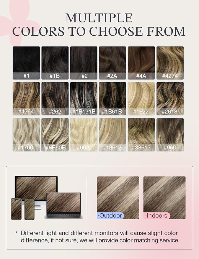 DOORES Invisi Edge Tape in Hair Extensions Human Hair, Chocolate Brown to Honey Blonde 10 Injection Tape-ins with 10 Classic Tape-ins 50g 18 Inch, Injection Tape in Virgin Human